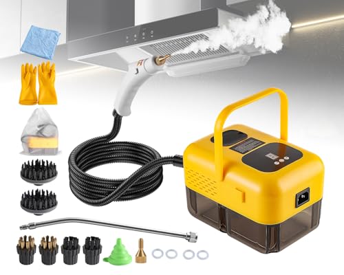 Foandbevi Steam Cleaner for Home, Handheld 2500W High Pressure Steamer for Cleaning, 9-Level Multipurpose Steam Cleaner for Car Detailing Floor Upholstery Kitchen Bathroom Grout Tile, 14 Accessories