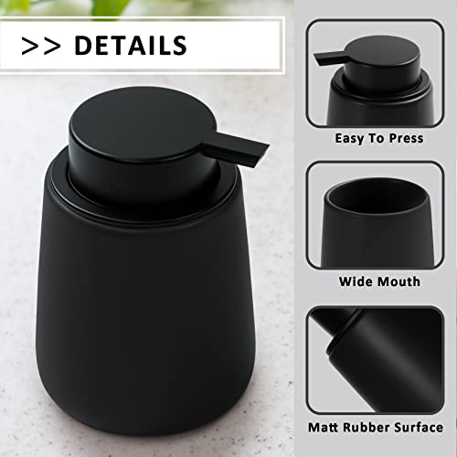 Soap Dispenser Ceramic with Easy-to-Press Pump Hand Lotion Liquid Dispenser for Shampoo Bathroom Kitchen 12 oz Black - color: Liquid-brownblack