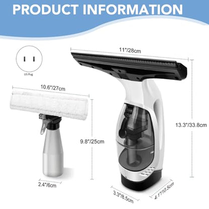 Window Vacuum Squeegee Cordless Electric Window Cleaner Squeegee Sparkling Finish Mirror Cleaner Tool for Showers Glass Countertops Tiles Vacuum Cleanning..
