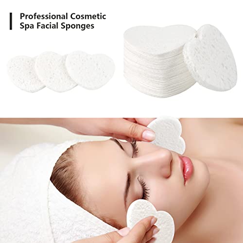 50-Count Facial Sponges Compressed, 100% Natural Cellulose Face Sponge Professional Cosmetic Spa Sponges for Face Cleansing, Exfoliating Mask, Makeup Removal for Travel and Home, White+Pink - color: 50- Pack White+pink