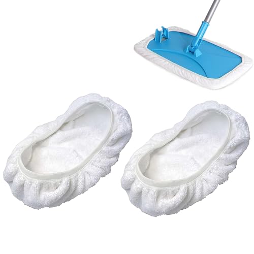 Mop Covers, Reusable Mop Replacement Pads - Washable Microfiber Refills for Wet & Dry Use, 15x8 Inch Universal Flat Mops Covers, High Absorbent Cotton Terry Cloth Floor Cleaner Pads for Hardwood,Tile