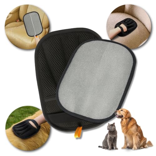 Pet Hair Remover Glove for Dogs & Cats – Upgraded 5-Finger Deshedding & Grooming Glove, Reusable Electrostatic Fur Remover for Furniture, Couch, Carpet & Car Seats