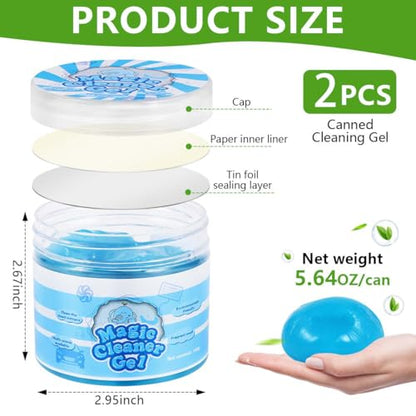SenseYo 2 Pack Car Cleaning Gel Slime Clean Putty Dust Remover Car Interior Cleaner Kit Supplies Accessories Auto Detailing Tools for Air Vents Consoles Cup Holders Keyboards Notebook Camera