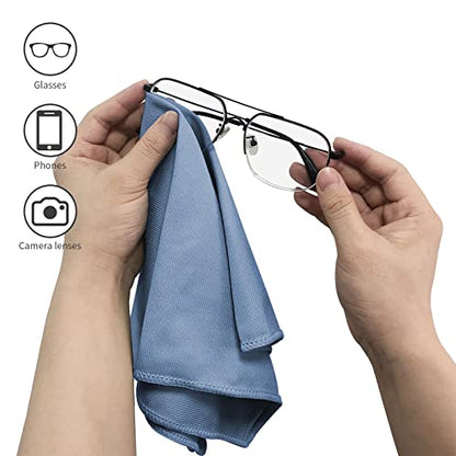 Puomue 6 Pack Microfiber Glass Cleaning Cloth, 16 Inch X 16 Inch, Lint Free Quickly Clean Window, Glasses, Windshields, Mirrors, and Stainless Steel, Dark Blue - color: Dark Blue