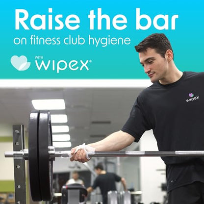 Wipex Gym Wipes Dispenser and Disinfecting Gym Wipes Refills Bundle, (1) White Wall Mounted Dispenser and EPA Registered (2) 800ct Gym Equipment Cleaner, Safely Kill Viruses and Bacteria in 15 Seconds - size: Bundle: 2 Refills + Plastic Wall Dispenser
