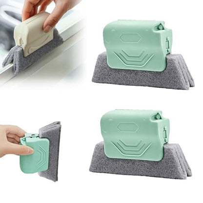 Magic Window Track Cleaner, 2025 New Window Groove Cleaning Brush Tools Set, Hand-held Window Track Cleaner Brushes Tools Set for Window lides Gaps Tile Lines Shutter Car Vents (Green 2pcs) - color: Green 2pcs
