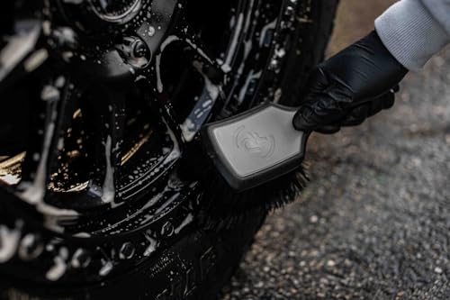 Detail Factory - ProGrip Wheel Face Brush - Ergonomic ProGrip Handle - Premium Wheel Cleaner Brush - Soft Flagged-Tip Bristles - Octane Underglow