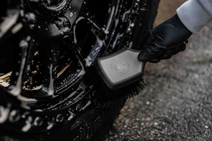Detail Factory - ProGrip Wheel Face Brush - Ergonomic ProGrip Handle - Premium Wheel Cleaner Brush - Soft Flagged-Tip Bristles - Octane Underglow