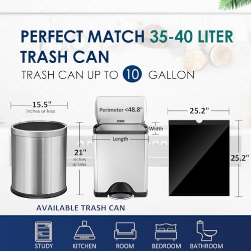10 Gallon Drawstring Trash Bags (fit 30-35 Liter), 120 Counts Medium Large Kitchen Garbage Bags Trash Can Liners for Home, Office, Light Residential Waste Outdoor Lawn Bags, Black - style: 120-10 Gallon-Black