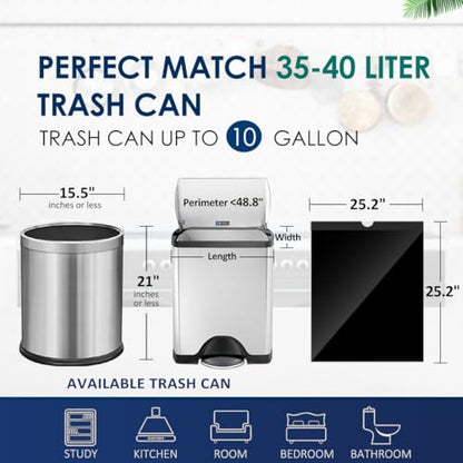 10 Gallon Drawstring Trash Bags (fit 30-35 Liter), 120 Counts Medium Large Kitchen Garbage Bags Trash Can Liners for Home, Office, Light Residential Waste Outdoor Lawn Bags, Black - style: 120-10 Gallon-Black