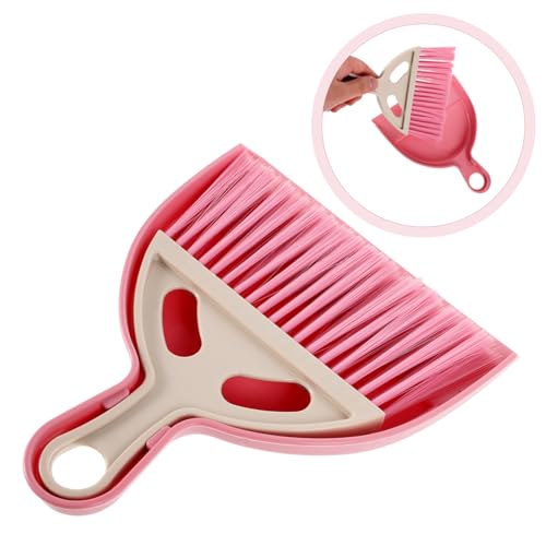 Totority Mini Hand Broom and Dustpan Set for Desktop Cleaning, Plastic Small Brush Kit with Portable Design, Compact Keyboard Cleaning Tools for Home and Office Use