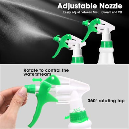 Rtteri 24 Pcs 16 Oz Plastic Spray Bottle for Cleaning Solutions Bulk Empty and Reusable Leak Proof Spraying Bottles for Cleaning, Water, Auto Details, Commercial, Bathroom(Green,Black) - color: Green,Black