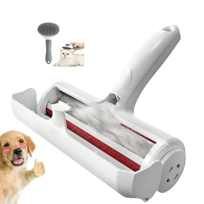 Roller Pet Hair Removal Tool，Reusable Lint Roller - Cat and Dog Hair Remover for Furniture，Dog Brush for Shedding，Portable Multi-Surface Fur Removal Tool (Sofas,Carpets,Clothing,Bed Sheet)
