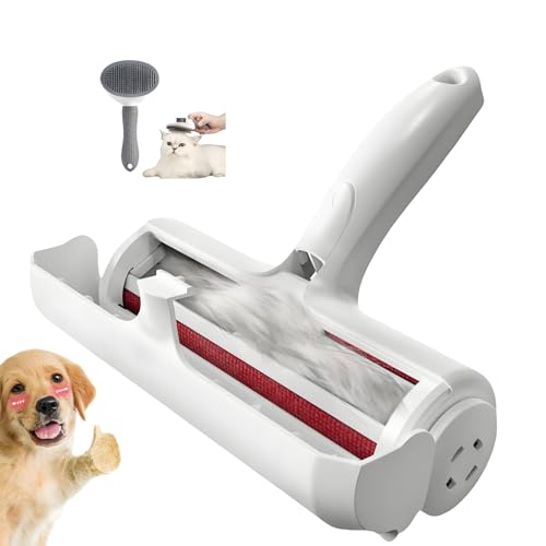 Roller Pet Hair Removal Tool，Reusable Lint Roller - Cat and Dog Hair Remover for Furniture，Dog Brush for Shedding，Portable Multi-Surface Fur Removal Tool (Sofas,Carpets,Clothing,Bed Sheet)