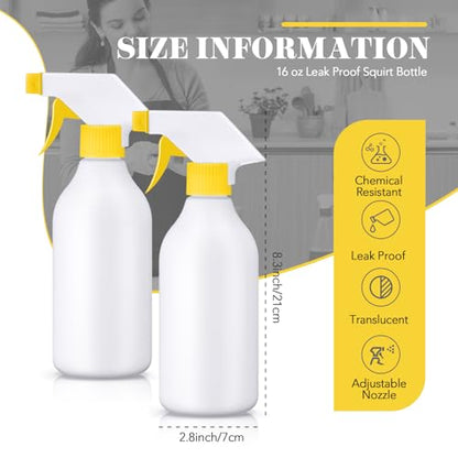 Tanlade 30 Pcs Plastic Spray Bottles 16 oz Leak Proof Squirt Bottle Refillable Empty Spray Water Mist Sprayer with Nozzles for Hair Essential Oil Cleaning Solutions Plants Pets (Yellow) - color: Yellow