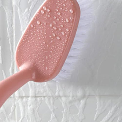 Tile Tub Scrubber Brush, Non Scratch Shower Scrubber Shower Cleaning Brush Long Handle Scrub Brush for Cleaning Bathtub Shower Bathroom, Pink