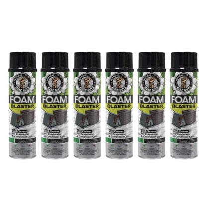 Leak Saver Foam Blaster AC Coil Cleaner Foam Spray | HVAC Coil Cleaner for AC Unit | Professional Deep-Penetrating Formula for Evaporator (No Rinse) & Condenser (Light Rinse) - 6 Pack - size: 18 Fl Oz (Pack of 6)