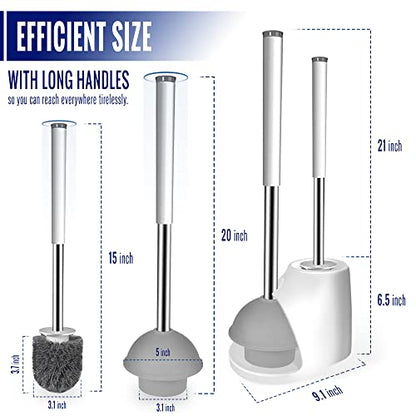 True Fresh 15-Pack Washing Machine Cleaner Tablets (12-Month Supply) & 2-in-1 Toilet Brush & Plunger Set - Ultimate Deep Cleaning for a Fresh, Sparkling Home