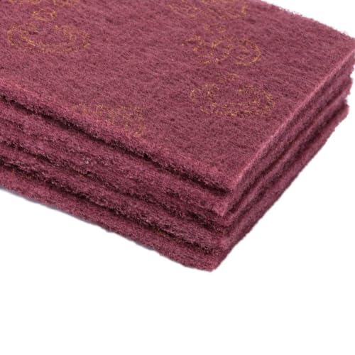 Abrasive Hand Scouring Pads, 2-Pack (Fine Red & Coarse Green) Heavy Duty Scrub Pads for Kitchen, Dish, Pots, Pans, Oven, Grill, Multi-Purpose Cleaning Sponge - color: Red