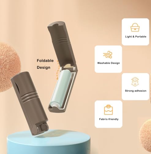 Mini Reusable Lint Roller for Travel, 6 Pack Washable Foldable Lint Remover with Sticky Gel, Portable, Compact and Easy to Clean for Clothes and Luggage Use - color: 6 Pack, Grey