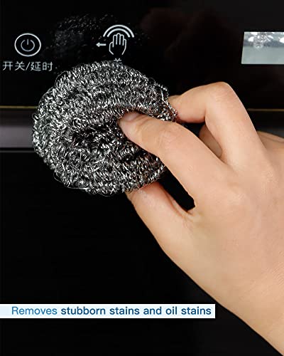 12Pcs Steel Wool Scrubber Pads for Cleaning Dishes, Pans, Pots, Ovens, Grills, Sinks - Stainless Steel Scrubbers for Kitchen, 12 Pack - size: 12Pcs 20G