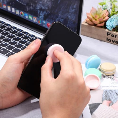 SEWACC 4pcs Macaron Phone Screen Cleaners Set, Cellphone Touch Screen Wipes Brush with Lanyard Keychain for Smartphones, Computer, Glass Lens, Random Color
