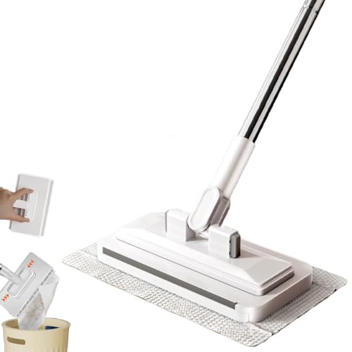 Hands Free Multipurpose Flat Mop, Multi Purpose Flat Mops with Clamp Head, Adjustable Long Handle Clip Mops for Floor Wall Bathroom Corners Wet Dry Cleaning (95CM) - color: 95cm
