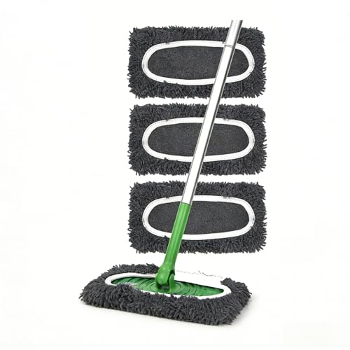 Reusable Microfiber Mop Pads, 3Pcs Replacement Compatible with Swiffer Sweeper Mop, Refills & Washable Dry Sweeping Cloths for Surface Hardwood Floor Cleaning(Grey) - color: Gray