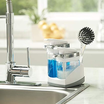 Casabella Sink Sider Duo with Sponge - White & Chrome Plating - color: White