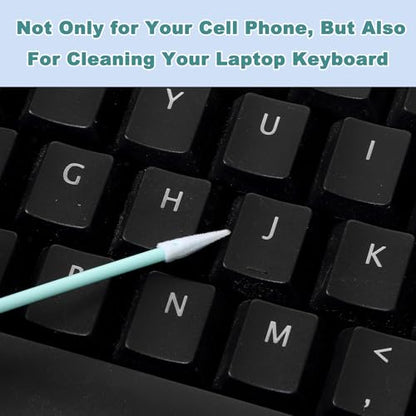 Phone Charge Port Cleaning Tool Kit Anti-Clogging Mini Brushes Cleaner Bendable Mini Soft Round Brushes Multifunctional Cleaning Tool for Speaker USB-C Port Tablet Laptop Computer Wood White Green