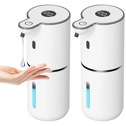 OHIFAST 2 Pack Automatic Liquid Soap Dispenser Touchless, USB Rechargeable Smart Hand Soap Dispenser, 6-Level Adjustable, 12.8oz/380mL Wall Mount for Bathroom Kitchen Dish Soap-White - color: White, style: 2 Pack Liquid