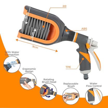 Large Blind Cleaner Duster Tool, Blind Brush, with Water Connection, Cleaning Brush for C or Z Slats, Brush Head 180° Rotation, Replaceable Bristles