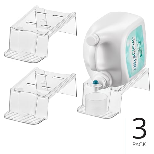 iDesign Laundry Detergent Holder, Clear, 3-Pack | Liquid Detergent Stand, Laundry Room Organization - color: Clear, style: Pack of 3
