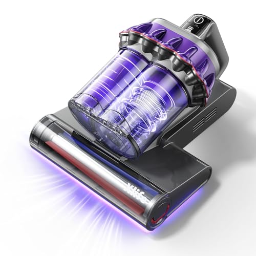 Xlife Mattress Vacuum, Bed Vacuum Cleaner with 2 Roller Brushes for Pet Hair, 253.7nm UV-C Light, 140F° Heating, 550W 16KPA Suction, HEPA Filter Couch Vauum for Bed, Sofa, Pillow, Baby Crib (Corded)
