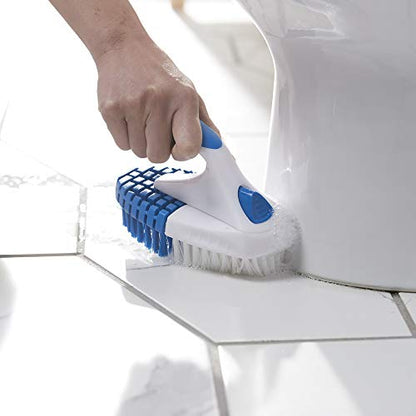 Clorox Multipurpose Flex Scrub Handheld Cleaning Brush with Removable Handle, Blue/White - size: 1 Count (Pack of 1)