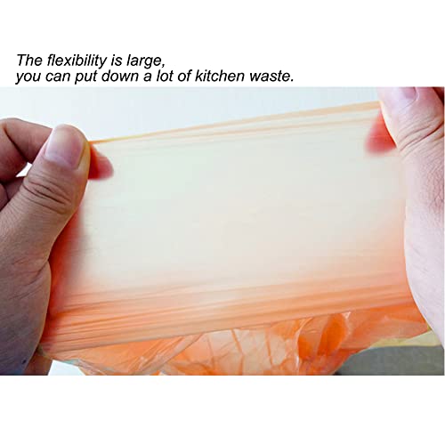 Small Trash Bags Strong Thicken Biodegradable Garbage Bag Wastebasket for Kitchen Office Home Bathroom Bedroom 100 Counts Random Color, Orange, 17.7 inch x 19.7 inch(45 x 50 cm)