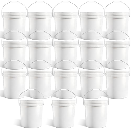 18-Pack 2.5 Gallon Plastic Bucket with Handle – White Heavy-Duty Food Grade Water Storage Buckets for Cleaning, Paint, Ice, Halloween & More - color: White, size: 18pack 2.5 Gal