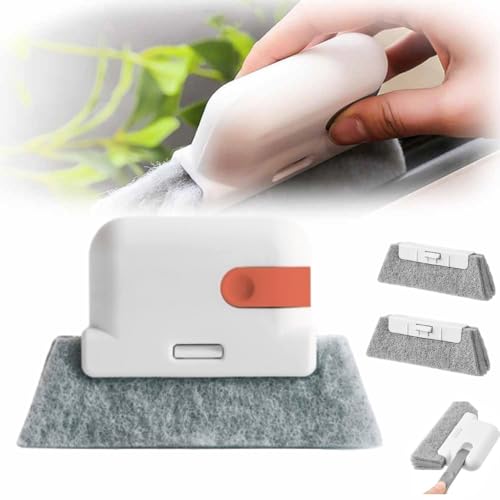 Magic Window Track Cleaner, 2024 Upgraded Window Groove Cleaning Brush, Window Cleaning Tools Set with 2 Replacement for Window lides Gaps Tile Lines Shutter Car Vents (Orange) - color: Orange