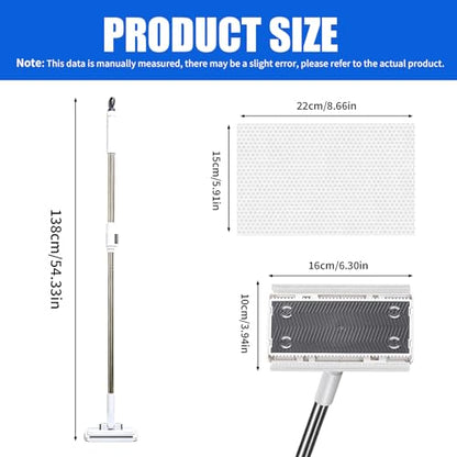 SOPAMI Snap Grip Mini Mop & Sweep Wall Cleaner for Tight Corners,Wall, Hardwood, Marble Floors,Pet Hair Removal for Home, 55" Extendable Lazy Mop-2 Reusable Cleaning Pads&1pcs Disposable