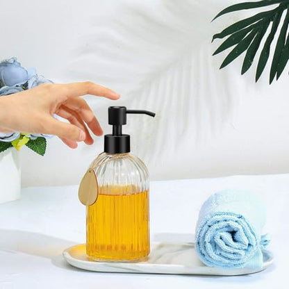 Soap Dispenser with Silicone Pad – Premium Quality – Dish soap Dispenser, Hand Soap Dispenser – Rust Proof Stainless Steel Pump – Ideal for Kitchen Dish soap, Bathroom soap - color: Stainless Steel Black Pump