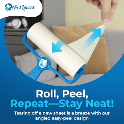PetLovers 6.3" Large Lint Roller for Pet Hair Extra Sticky 270 Sheets, Ideal for Pet Hair Removal from Furniture & Clothes, Dog and Cat Lint Remover 3 Pack - size: 3pack large