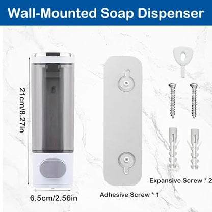 Wall Mounted Hand Soap Dispenser, Single 400ml Shampoo and Conditioner Dispenser, Bathroom Shower Dispenser Gel Container Dispenser and Organizer for Bathroom Kitchen Hotel (White) - color: White