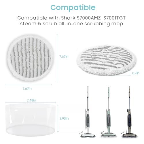 Upgraded 8 Pack Replacement Steam Mop Pads Kit Compatible with Shark S8201 S8001 S7001 S7201 S7000AMZ S7000 S7005 S7020 S7001C Series Steam & Scrub All-in-One Hard Floor Steam Mop - color: Orange 8 Pack Multifunctional