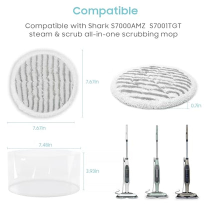 Upgraded 8 Pack Replacement Steam Mop Pads Kit Compatible with Shark S8201 S8001 S7001 S7201 S7000AMZ S7000 S7005 S7020 S7001C Series Steam & Scrub All-in-One Hard Floor Steam Mop - color: Orange 8 Pack Multifunctional