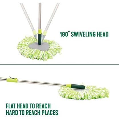 Pine-Sol Spin Mop and Bucket Set - Microfiber Mop Head with Extendable Handle and Easy Wring Bucket - Multi Surface Floor Cleaning System for Wet Mopping