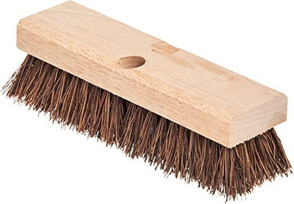 SPARTA Flo-Pac Palmyra Floor Scrubber, Deck Cleaning Brush, Outdoor Broom with Palmyra Bristles for Outdoor Surfaces, 10 Inches, Tan, (Pack of 12)