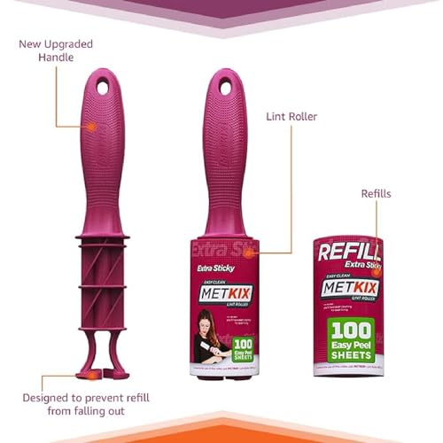 Refill for Metkix Lint Rollers 4 Pack (Total 400 Sheets) - size: 4 Refills (Total 400 Sheets)
