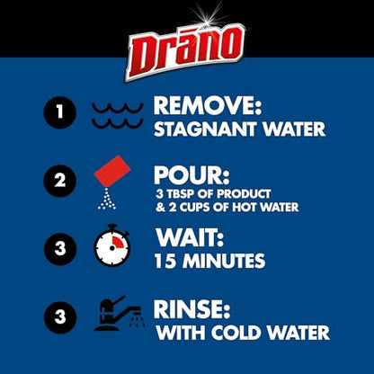 Drano Kitchen Granules Drain Clog Remover and Cleaner, Unclogs blockage from Grease or Cooking Oil, 8.8 oz - size: 8.8 Oz (Pack of 1)