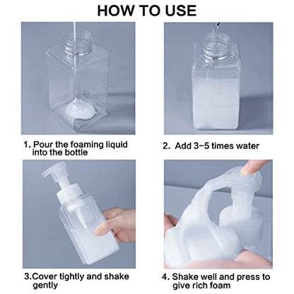 2 PCS-Foaming Soap Dispenser, Hand Soap Dispenser, Refillable Foam Liquid Hand Soap Empty Plastic Pump Bottle Container for Bathroom Vanities, Kitchen Sink, Hospital, Clinic（17 oz ） (Transparent) - color: Transparent