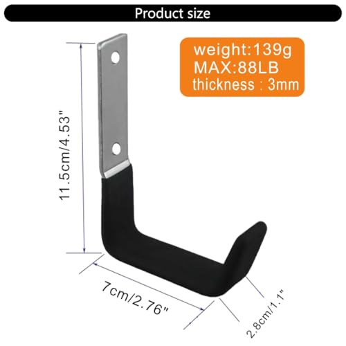 Pack of 2 Stainless Steel Hooks for Garage Storage Space Saving Wall Mount Tool Cable Hangers Extension Cord Organizers